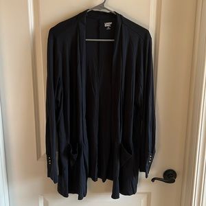 Lands’ End Black Gold Button Lightweight Cardigan.